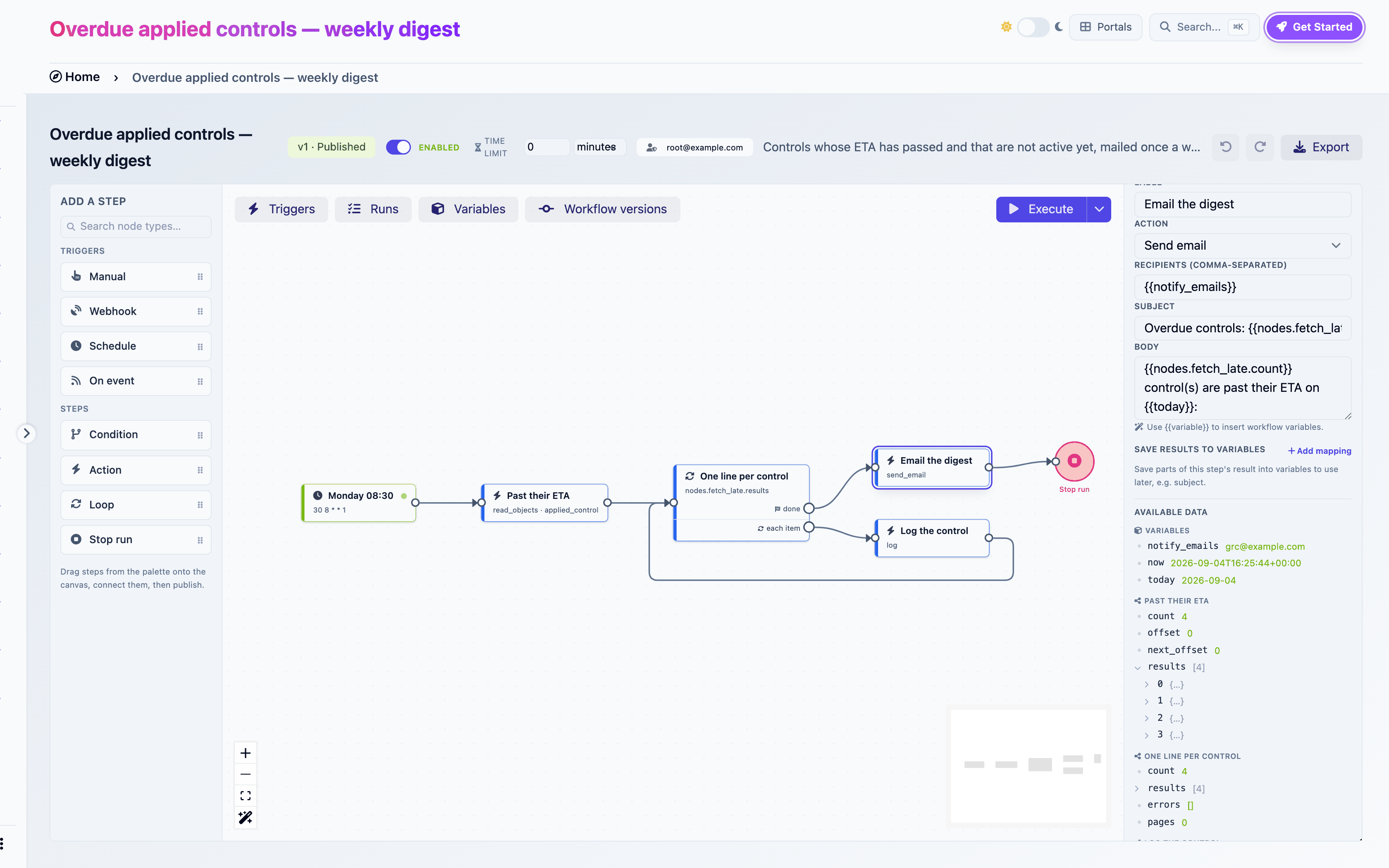 The Available data browser