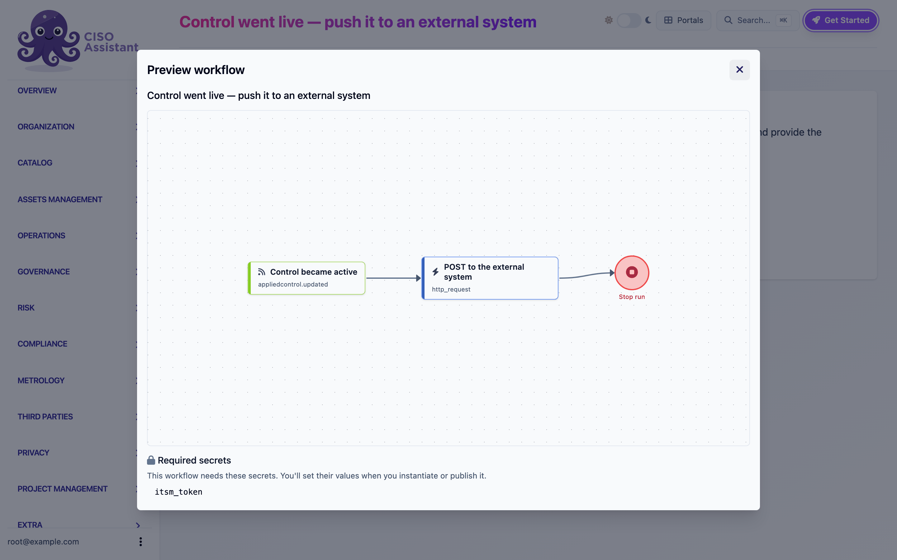 Previewing a library workflow
